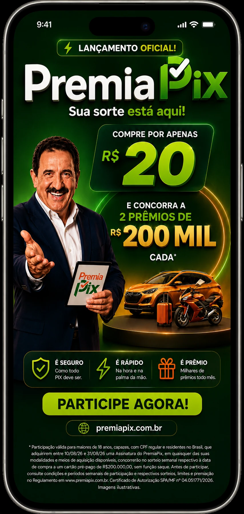 Peça de campanha Premia Pix 3