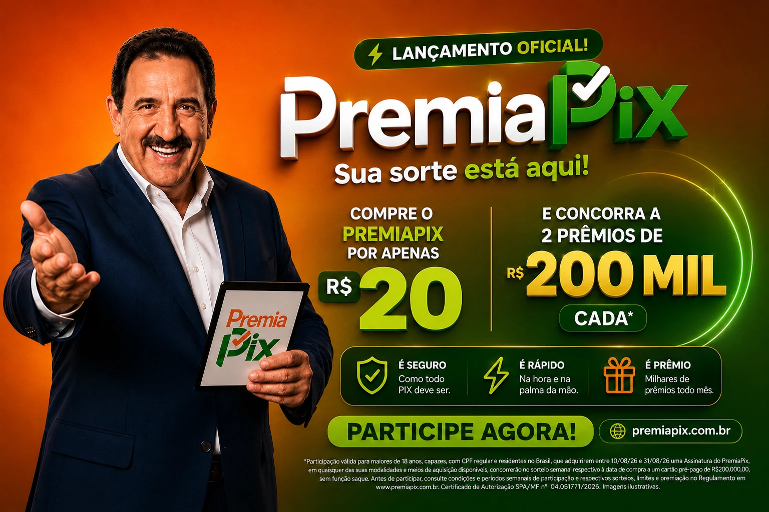 Campanha Premia Pix com o Ratinho